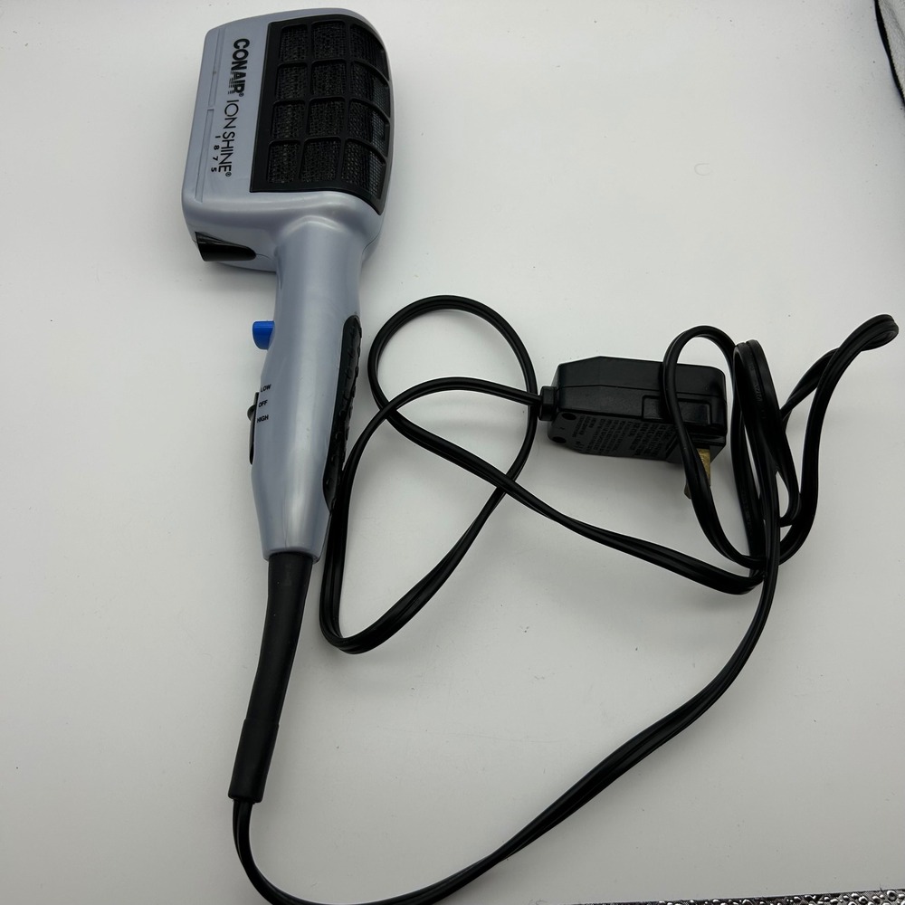 Conair Ion Shine 1875 Watt Dual Voltage Travel Hair Dryer Silver‎ SD61S D187S